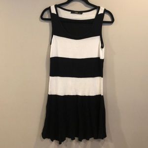 SAY Navy Blue & White Knit Dress Sz M